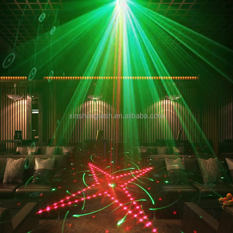 3 Eyes 60in1 LED Recharge Sound Activated Laser Light RGB Flash Strobe with Remote Disco Stage Party Lights