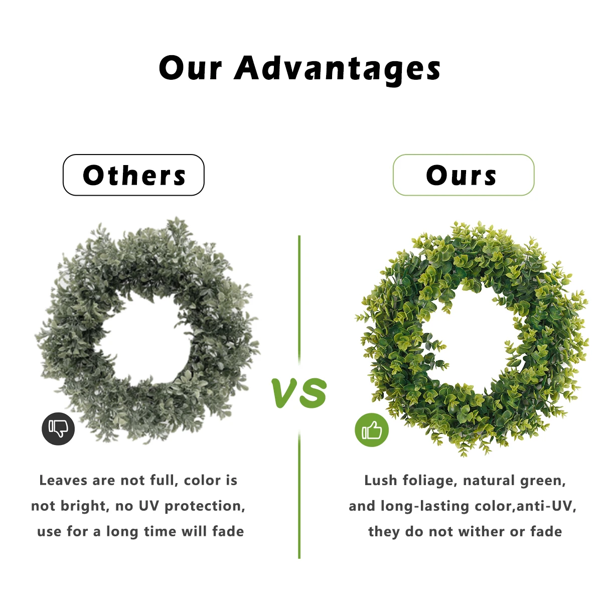 Hh-53 Wholesale Front Door Green Faux Pine Artificial Wreath For Christmas Home Party Rattan Decor Design