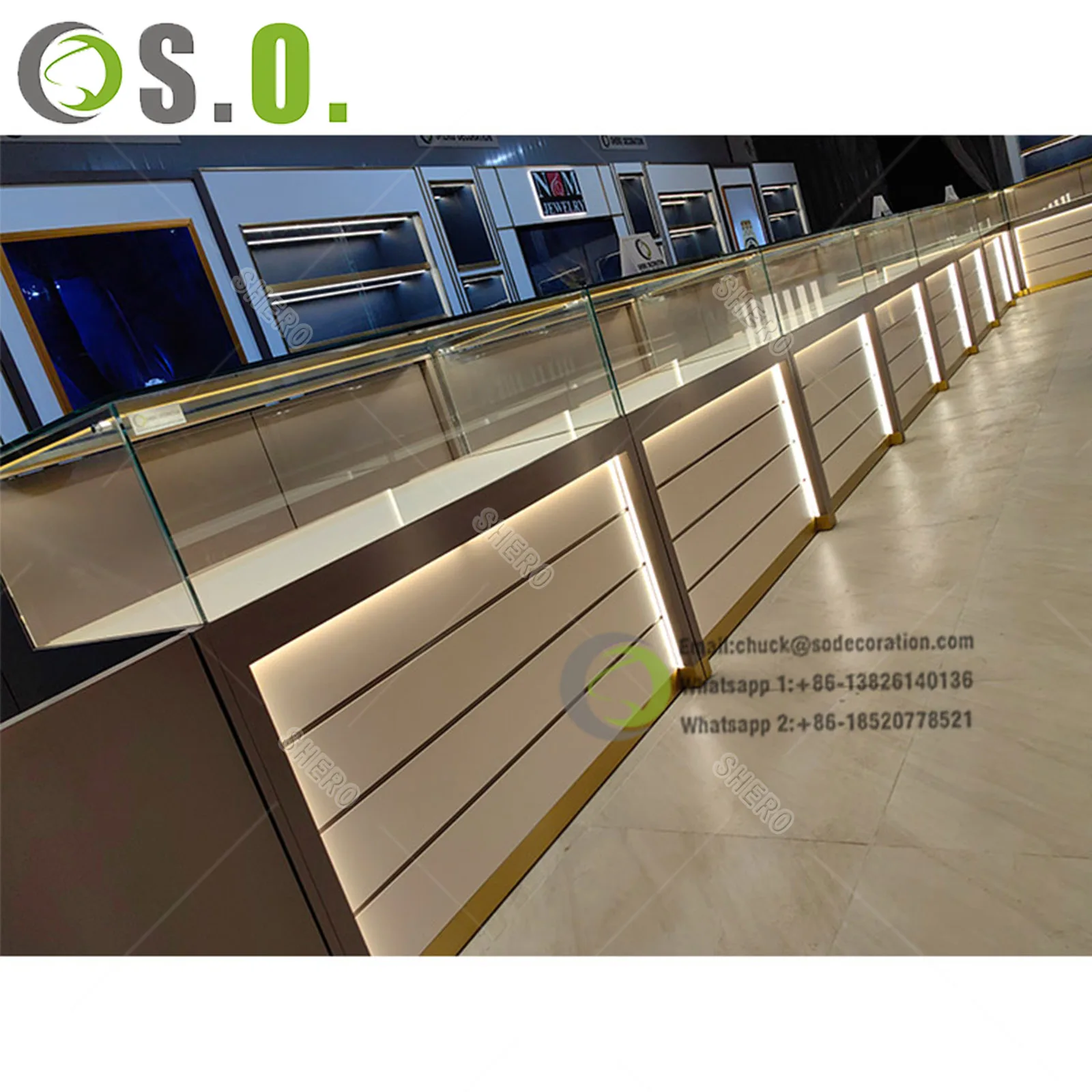 Luxury Design Jewelry With Led Light Jewellery Showcase Jewelry Display Stand