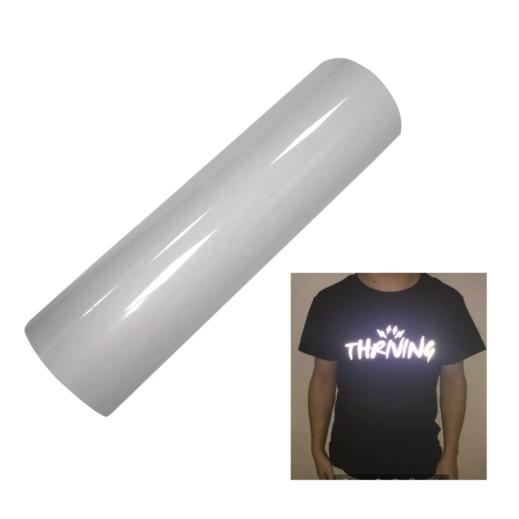 High Reflective Glitter Silver Heat Transfer Film Vinyl with TPU Material OEM Design