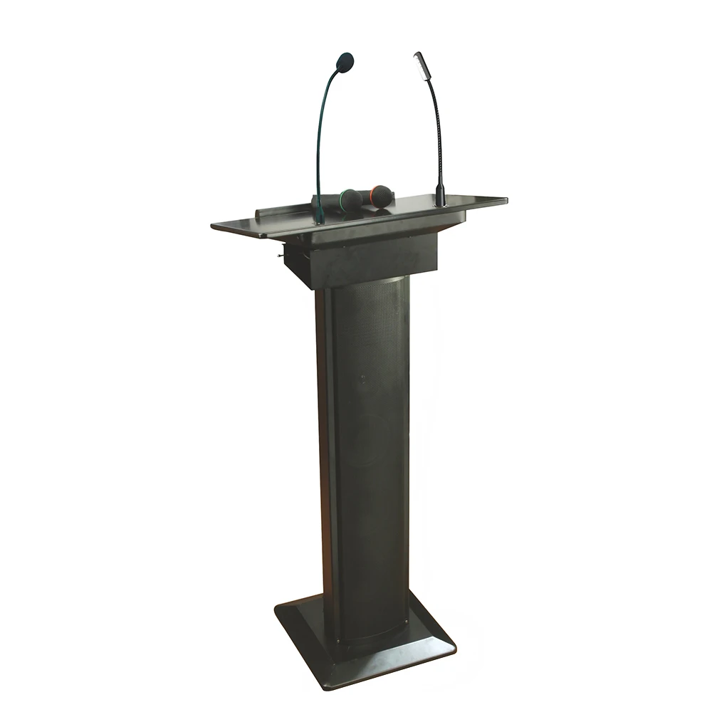 All in One Modern Church Podium Conference Concert Lectern Pulpit Stand with Wireless Microphone