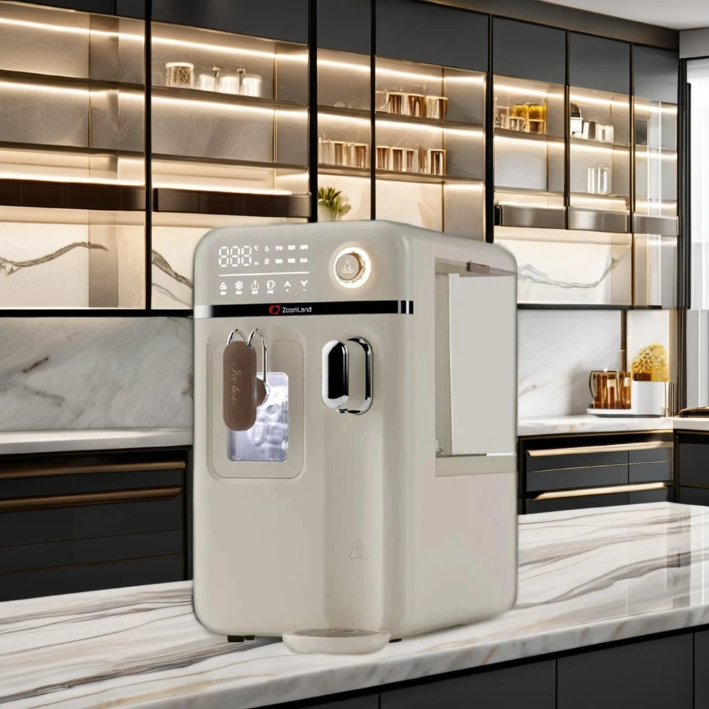 All-In-One Electric Instant Hot Water Dispenser and Ice Maker Desktop Direct Drinking Heating Machine for Home Outdoor Car Use