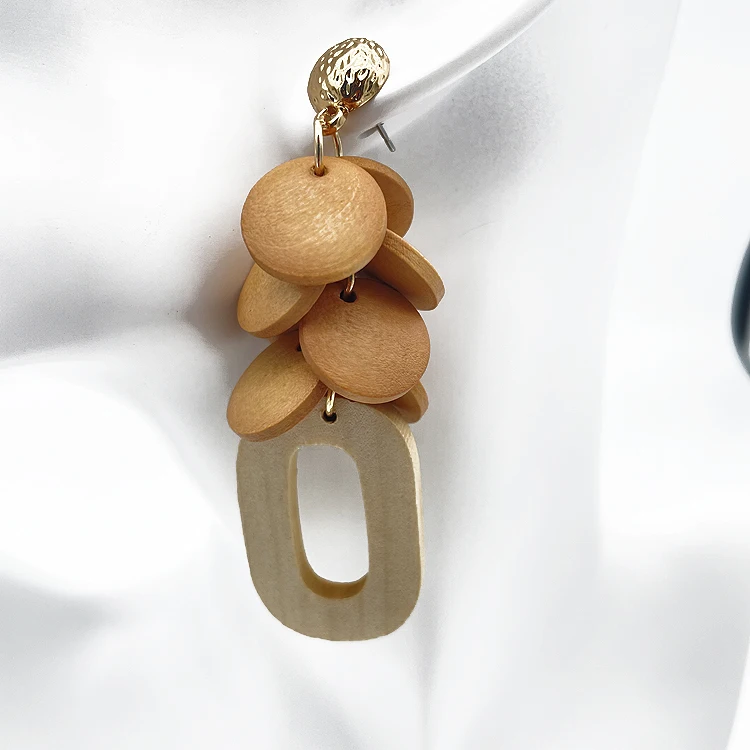 Индивидуальные Модные минималистичные деревянные серьги, качественные серьги для женщин