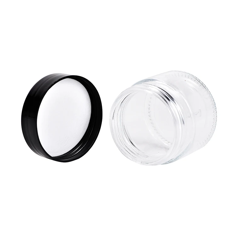 1oz 2oz 4oz 5oz 30ml 60ml 80ml 120ml Empty Cream Container Set Clear Cosmetic Packaging Jar Eye Face Cream Glass Jar with Lid