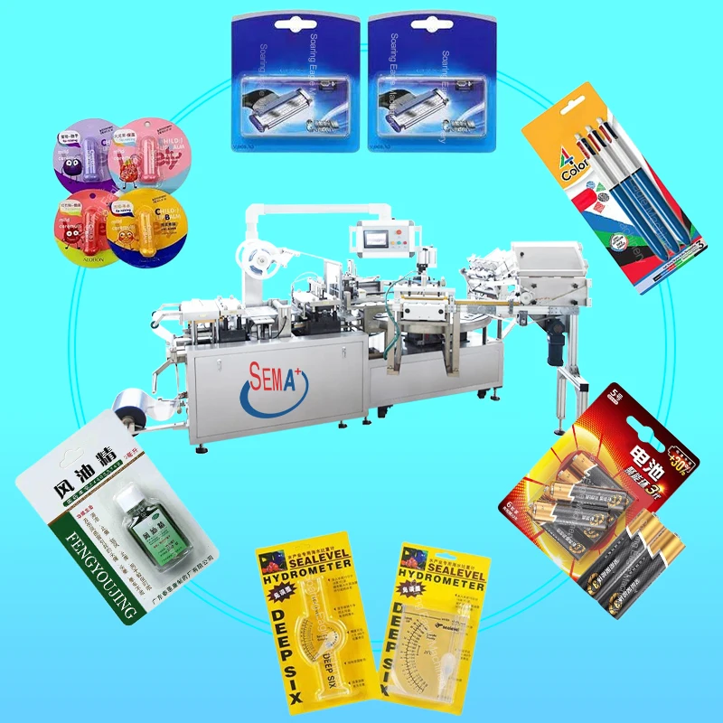 High speed candle toothbrush spray PVC blister paper card blister packing heat sealing machine
