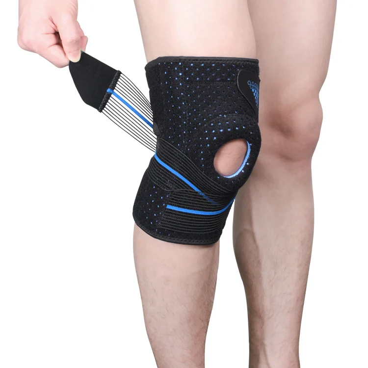 Aolikes Silica gel 4 Springs Sports KneePad Brace Patella Knee Pads Open Hole Knee Protector