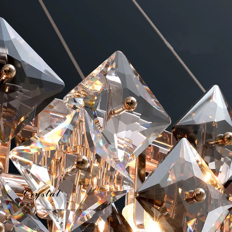 Luxury hotel home decorative lighting k9 crystal ceiling pendant lights modern gold chandeliers for living room