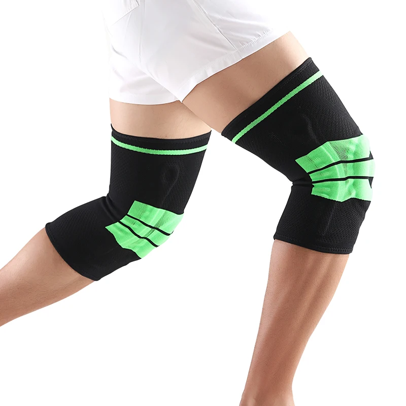 Custom Logo Factory Direct Sale Air Permeability Sports Protective Knitted Elastic Knee Support Nylon Knee Compression Sleeve