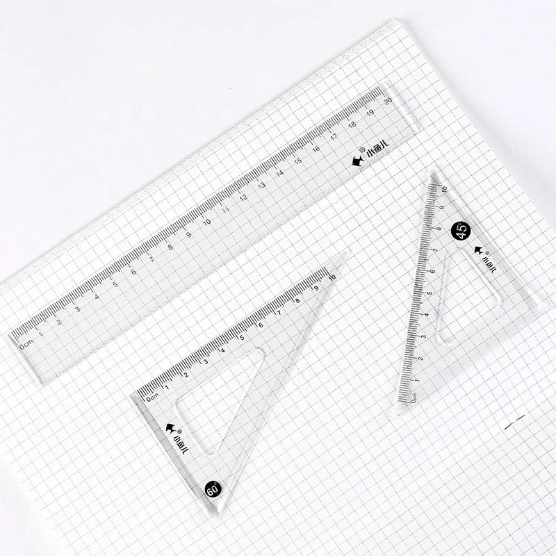 15cm straight drawing ruler plastic scale ruler set high quality transparent clear ruler set