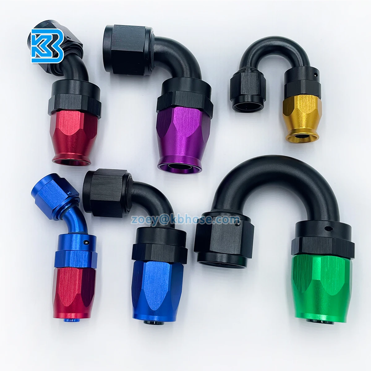 Kangbo high quality swivel aluminum fuel hose ends fittings for oil stainless steel braided hose