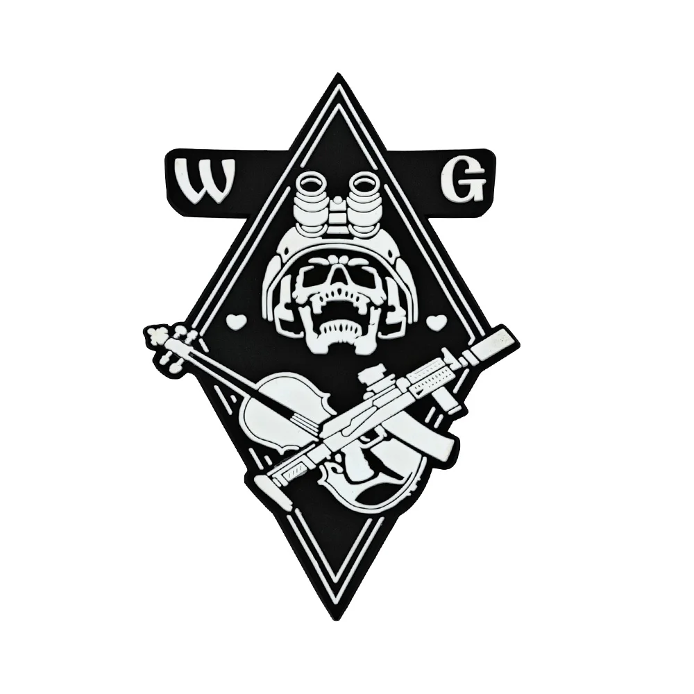 WG 3D Player нашивка ПВХ резиновый Тактический аксессуар для одежды железные крючки тканая силиконовая ткань в форме цветка войлочный логотип