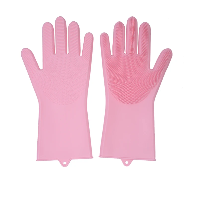 Silicone Non-slip Housework Dishwashing Gloves Waterproof And Anti-scalding Kitchen Washing Cleaning Silicone Plus Velvet Gloves