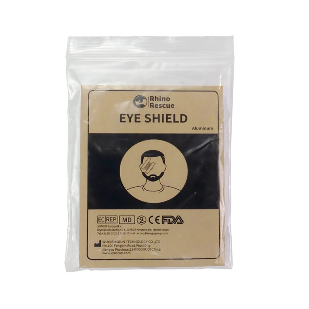 Aluminum Eyes Shield Tactical Eyes Shield Cover Medical Combat Eyes Shield with Protective Cloth Silver Ce Medical Accessories