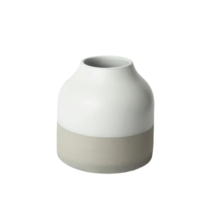 Nordic style plain cheap hotel white ceramic vase for home decoration