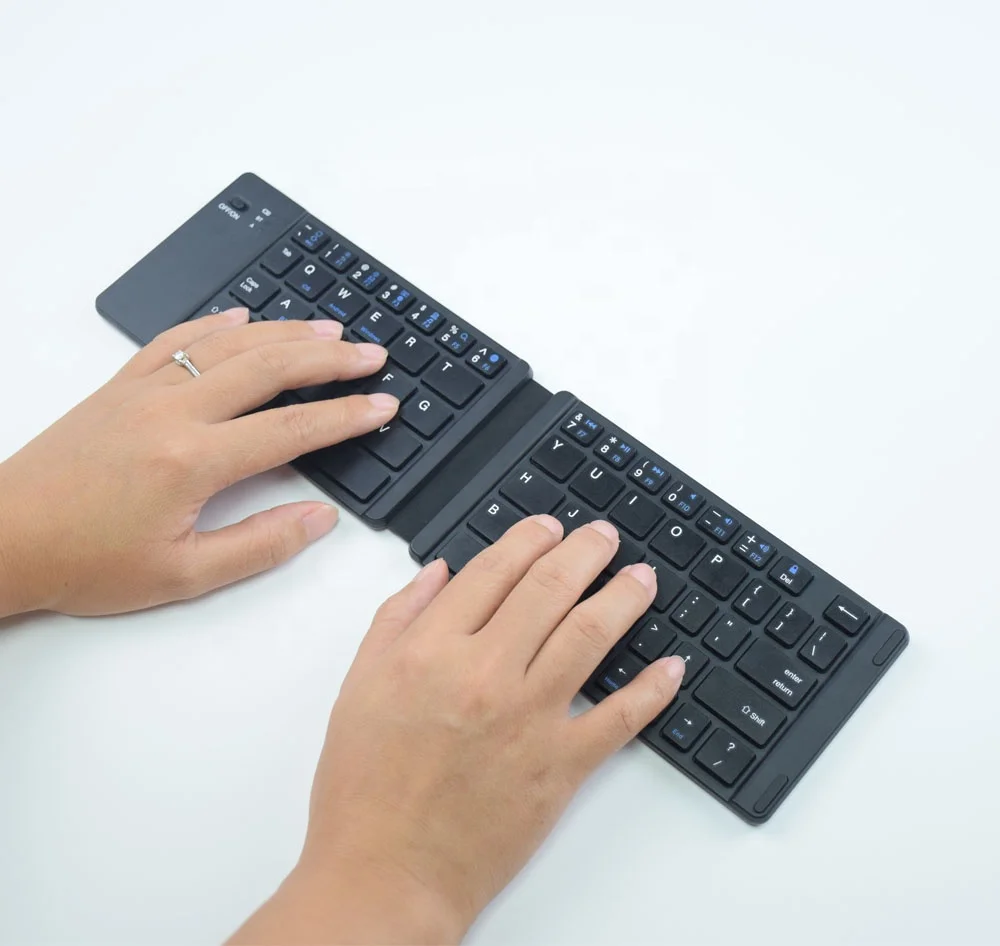 Comeic BKC128 New Portable Blue Tooth BT5.0 BT3.0 Wireless Foldable Keyboard with 3 Channels For Tablet PC Phone Multi Devices