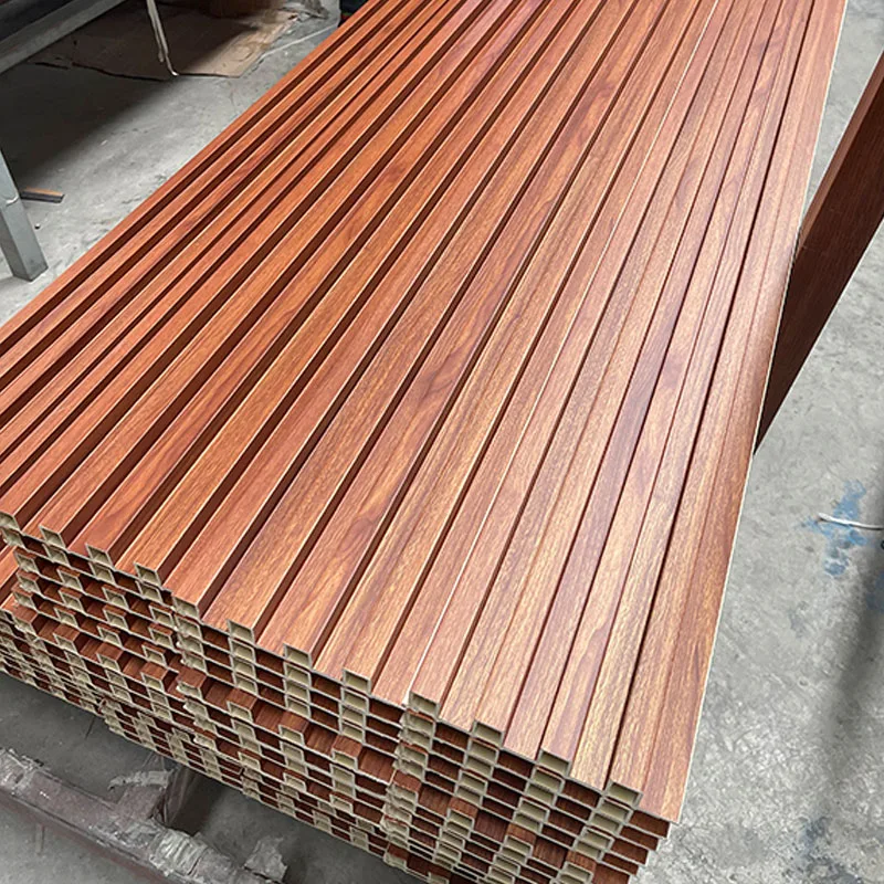 Factory Indoor Decor Wood Plastic Composite PVC Coating Cladding Fluted Wall Board WPC Interior Wall Panel
