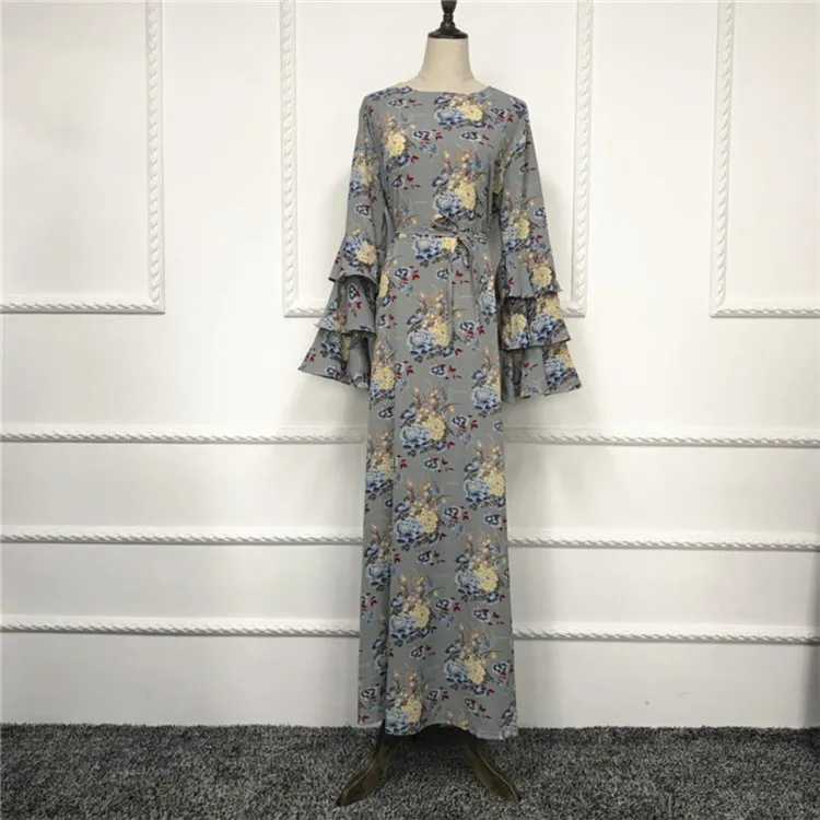 Последняя скромные зонтик с оборками на рукавах цветочные печати толстый Африканский принт длинное платье пакистан моды Болливуд