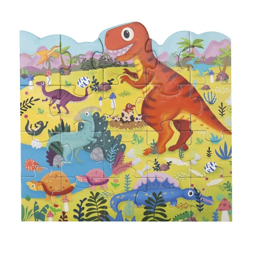 Wholesale Educational Kids 4 In 1 Diy Dinosaurs General Mobilization Jigsaw Paper Puzzle