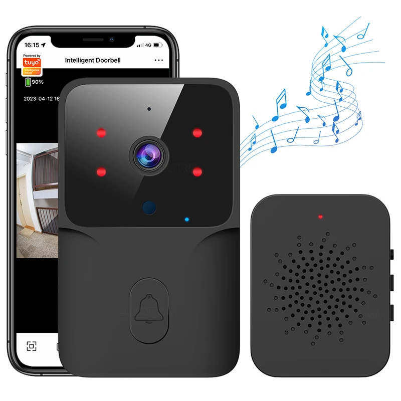 Smart  Doorbell Wireless Wifi Doorbell High-Definition Anti-Theft Door Bell for  Home  Office Hotel