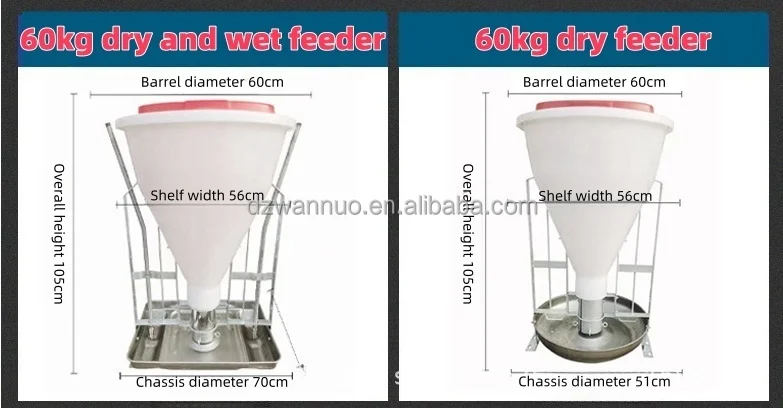80kgs plastic feeder for dry and wet pig feed pig feed saving equipment feeding trough automatic feeder for pigs