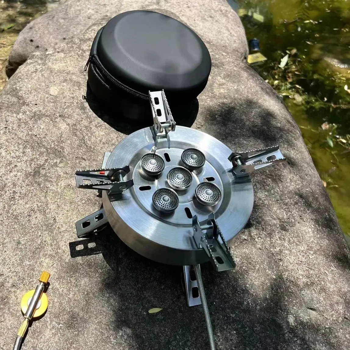 Folding Portable Gas Camping Stove Copper Core Steel Material Butane Fuel 12800W Ultra-Light Windproof Propane Outdoor Cooker