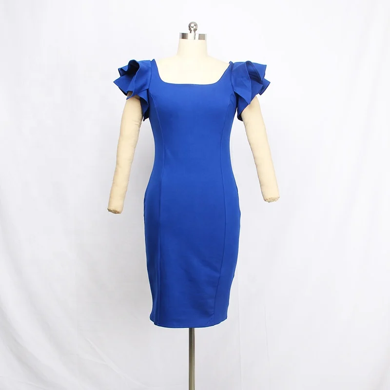 Vetement Femme Grande Taille Summer Casual Sexy Elegant A-Line Midi Ruffle Sleeve 4Xl Plus Big Size Dresses For Women