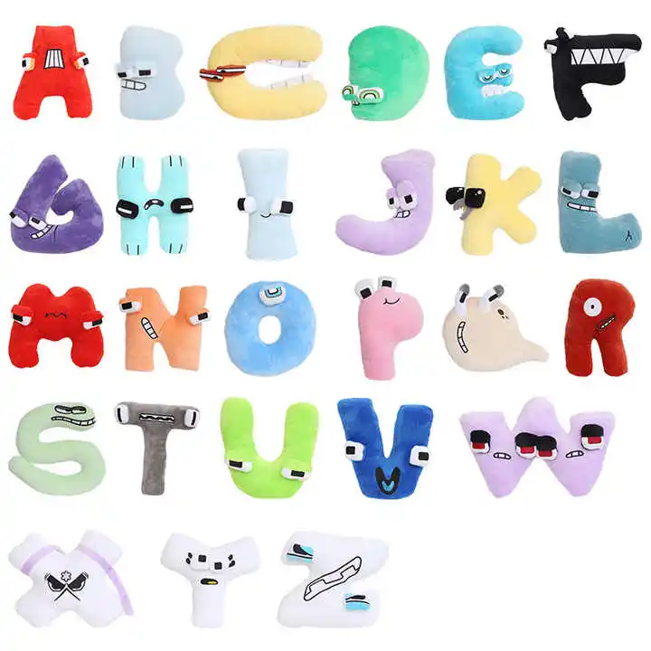 2024 Ama zon  8 Inch Alphabet ABC Plush Toy Alphabetic Letter Stuffed Animal Plush Doll Educational Toy For Kids