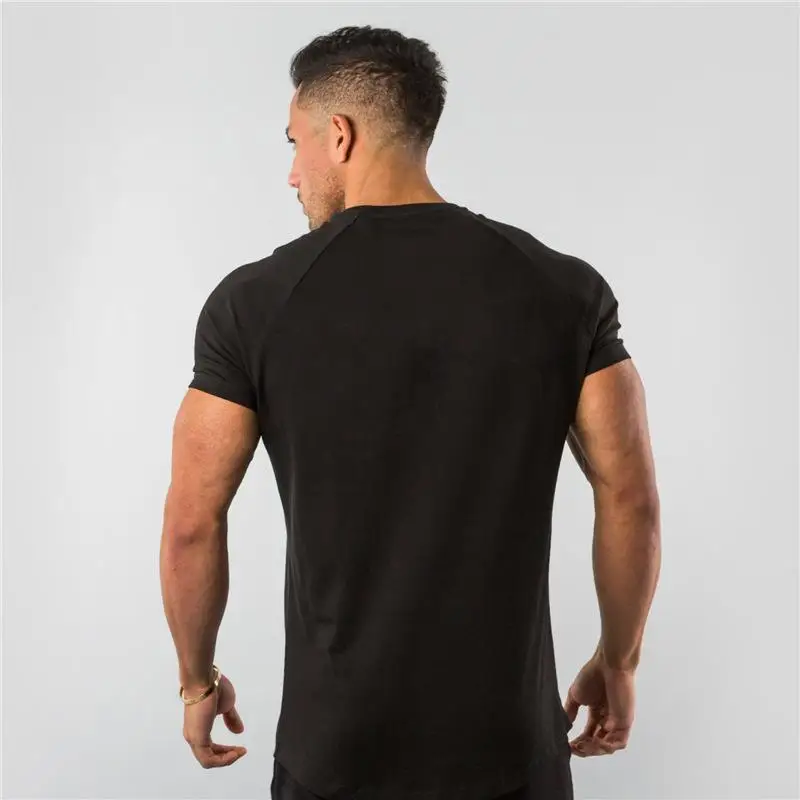 OEM 180gsm Cotton Elastane T-shirt Custom Print on Demand T-shirt Gym Men s  T-shirts