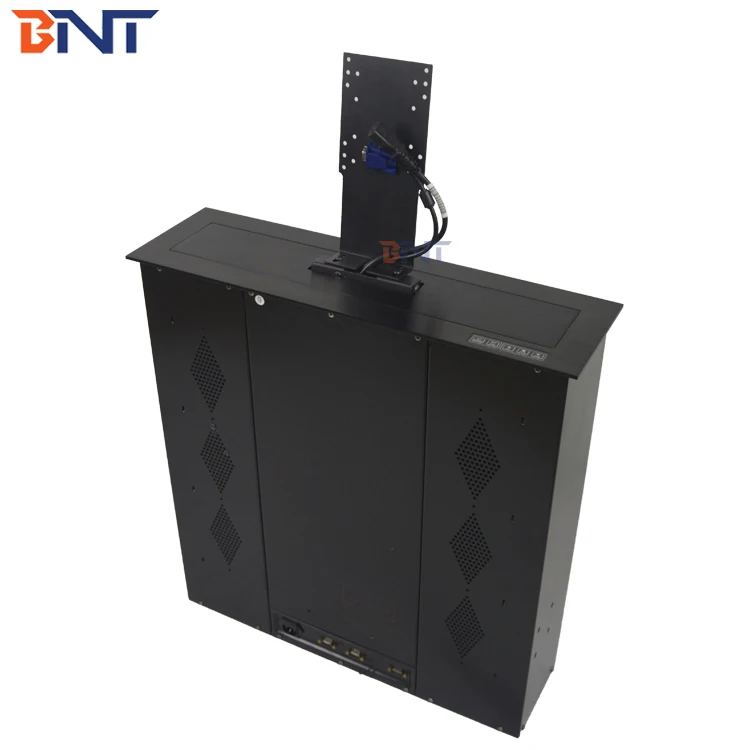 Conference Desktop Retractable Computer LCD Monitor Motorized Lifting Mechanism with Remote Control