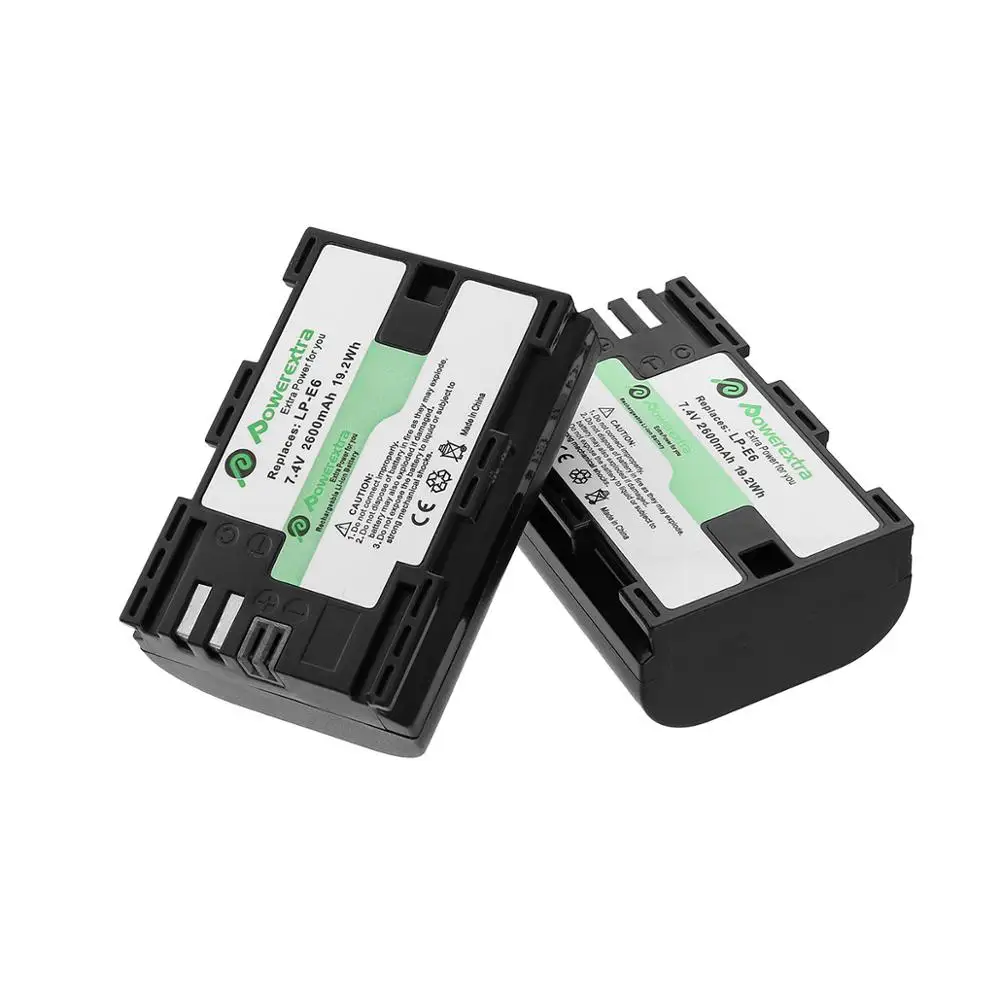 Powerextra Высокое качество батареи для камеры Lpe6 Lp-E6 и ЖК-дисплей Usb зарядное