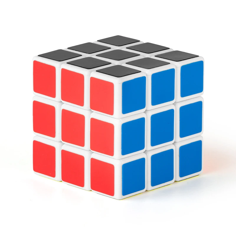4.5cm magical desk toy square 3x3 speed cubes with white black base