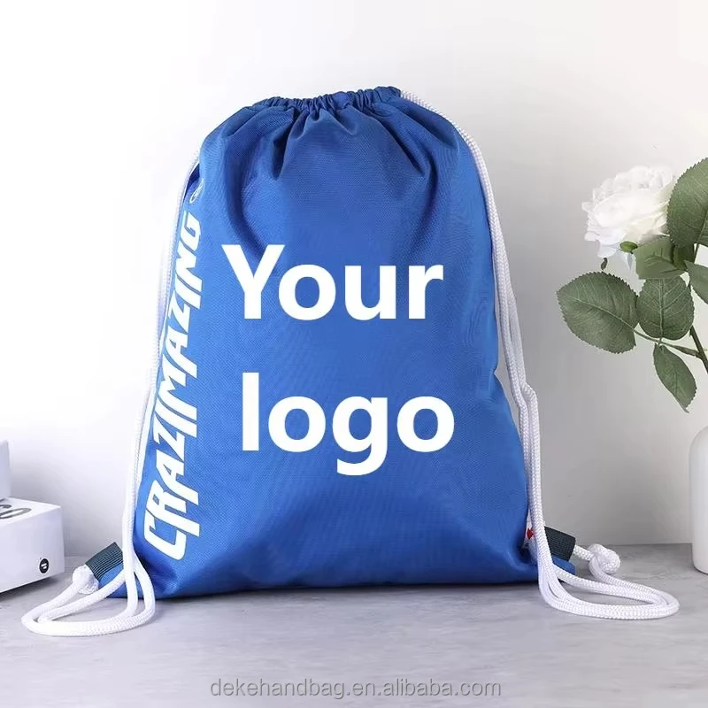 High Quality Custom Print Logo 900d Nylon Waterproof Drawstring Bag Polyester Storage Drawstring Backpack Bag String Backpack