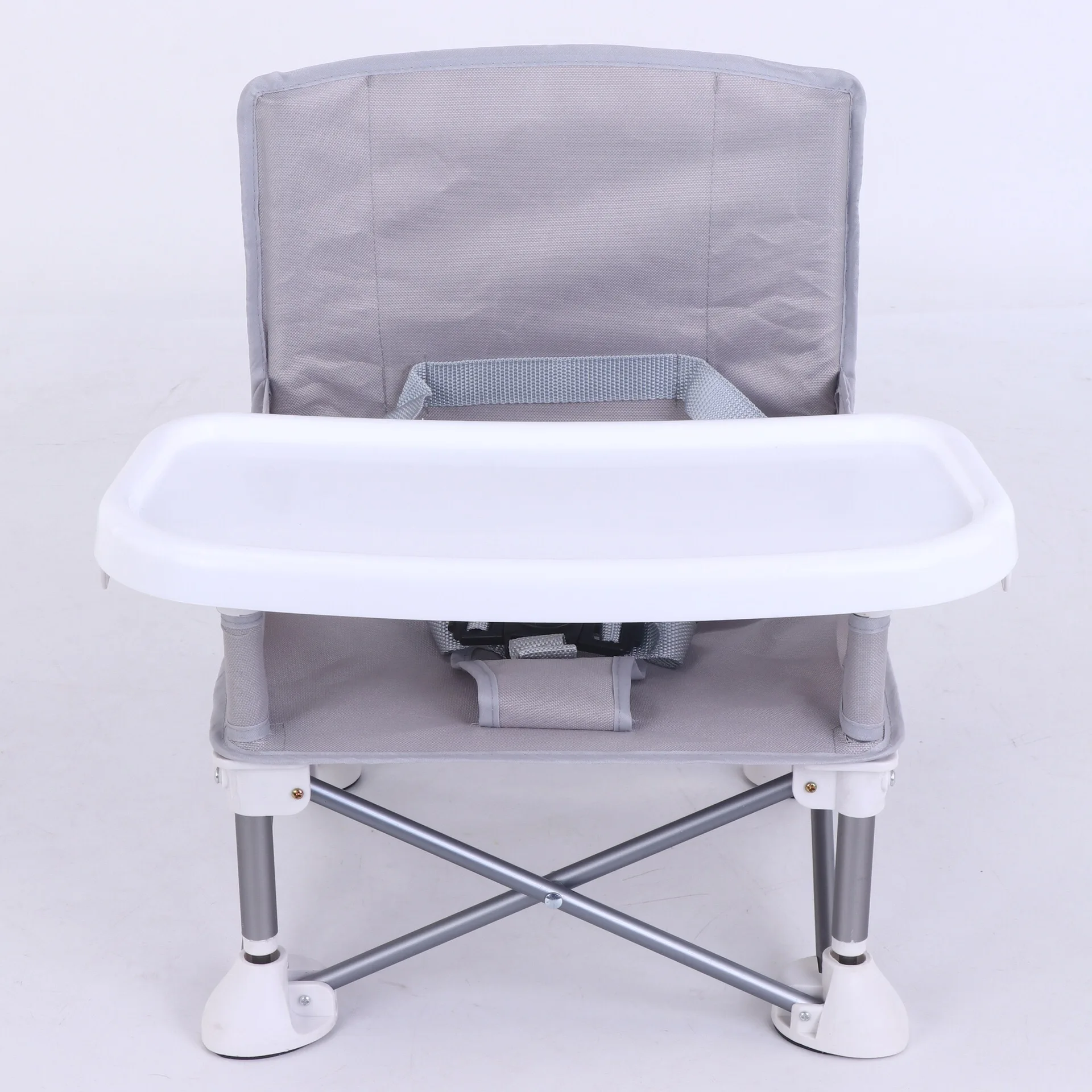 Pocket Snack Booster Seat -Grey Color Travel Booster Seat and Activity Chair with Removable Tray