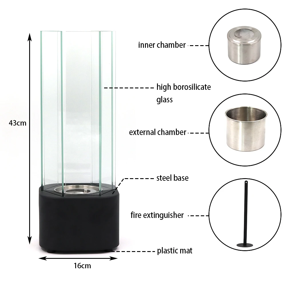 HOT SALE tabletop fire pit tornado Fire home decor Freestanding Bio ethanol fireplace spin flame patio heater Smokeless fire pit