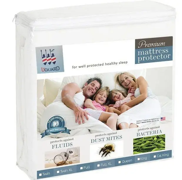 Hypoallergenic Bed Bug Bed Cover Terry Cotton Bamboo Waterproof Mattress Protector