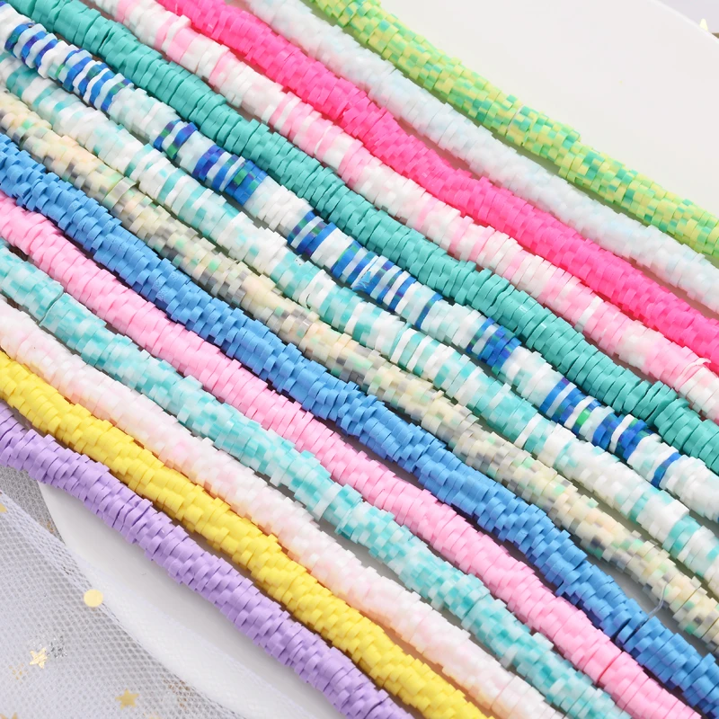 6mm Flat Flower Shape Polymer Clay Beads Chip Disk Loose Spacer Handmade Beads For DIY Jewelry Handmade Making Wholesale