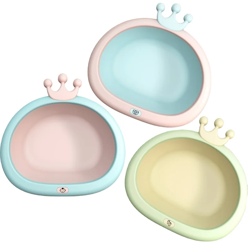 2021 cartoon cute thickened baby folding washbasin