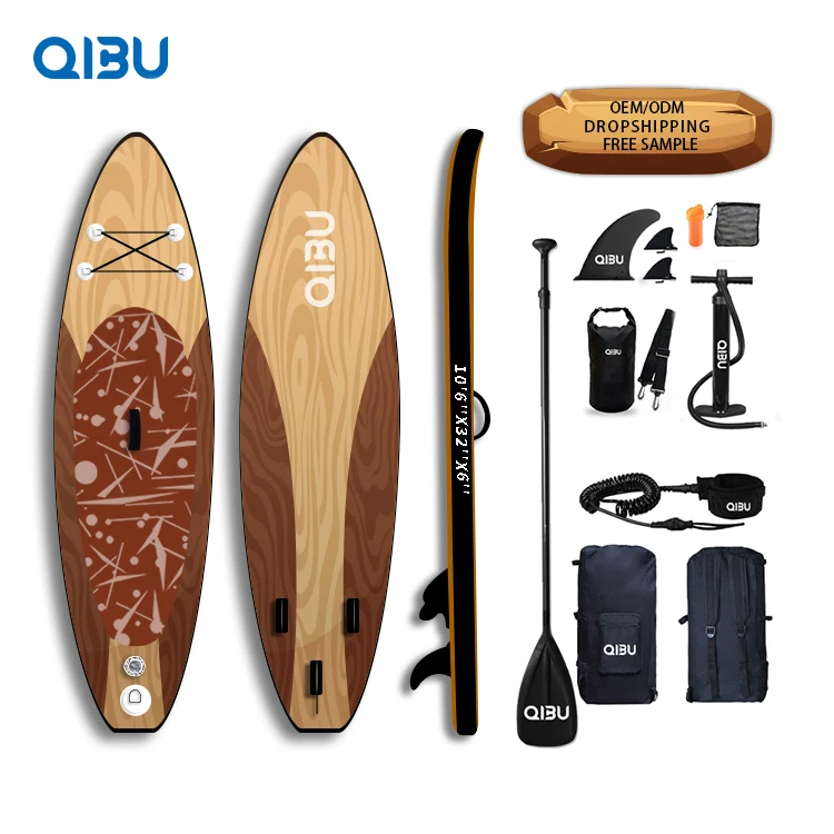 QIBU Top Quality Drop Stitch Epoxy Stand up Paddle Surf Board Use in Sea for Water Sports Drop Stitch+pvc+eva 2 Years 15 PSI