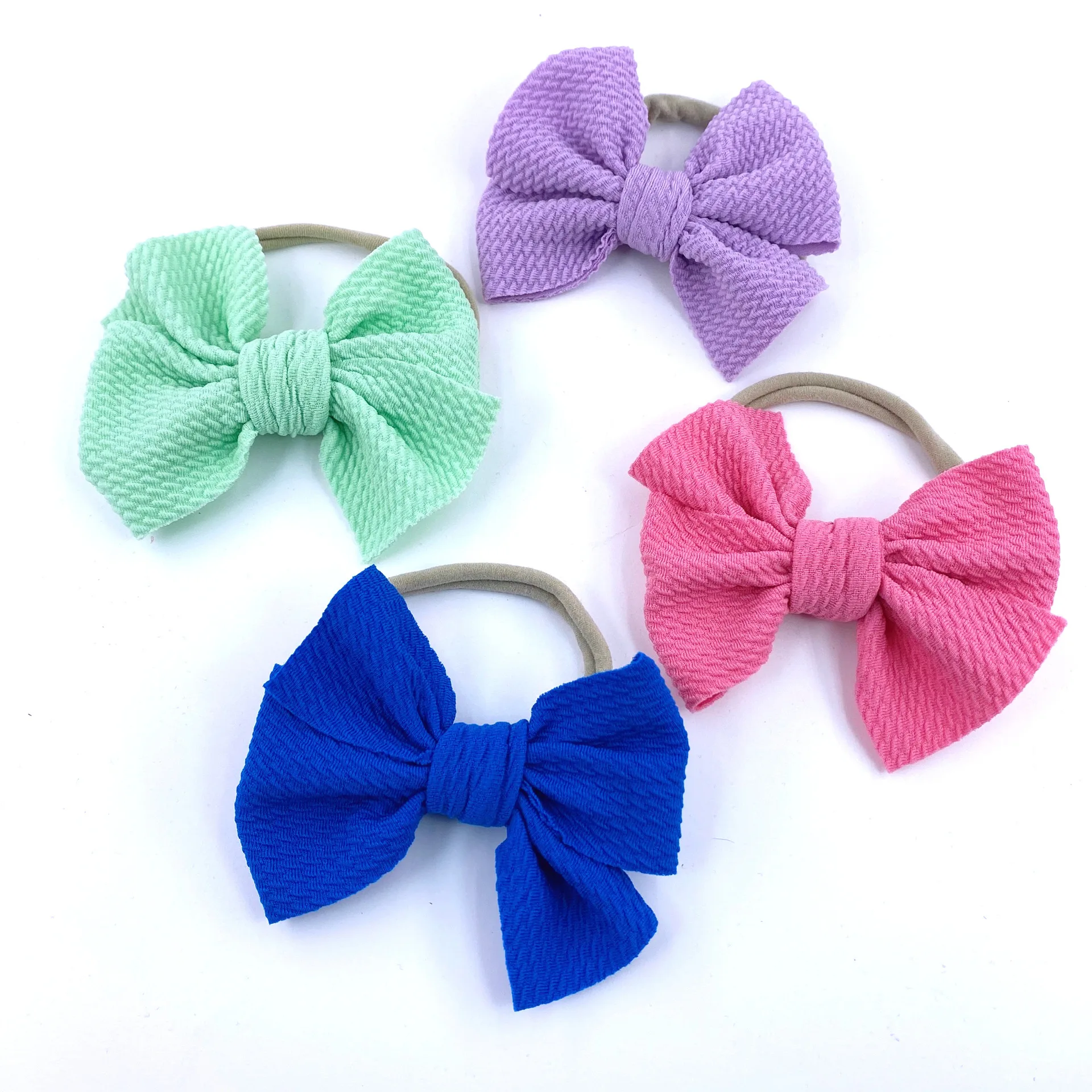 European and American simple three-dimensional bow headdress children elastic nylon headband