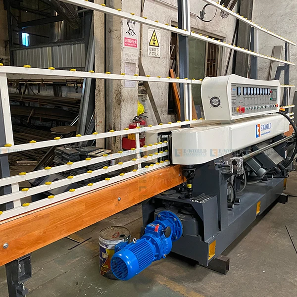 Factory price 13 motor glass edging machine customized 9 motor heads vertical glass edging machine with plc control