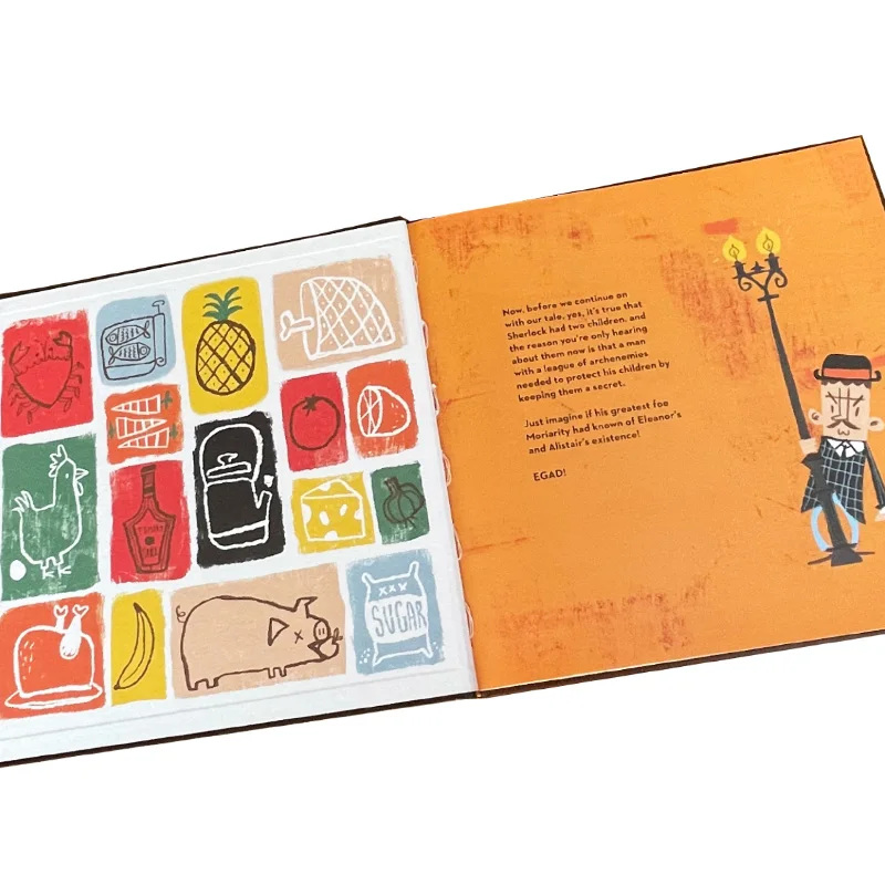 Hard cover sewing binding full color glossy paper children book printing services