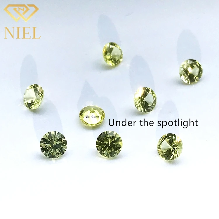 Lemon color round cut 5mm niel gems loose gemstones gem stone synthetic sapphire yellow 20 20# corundum