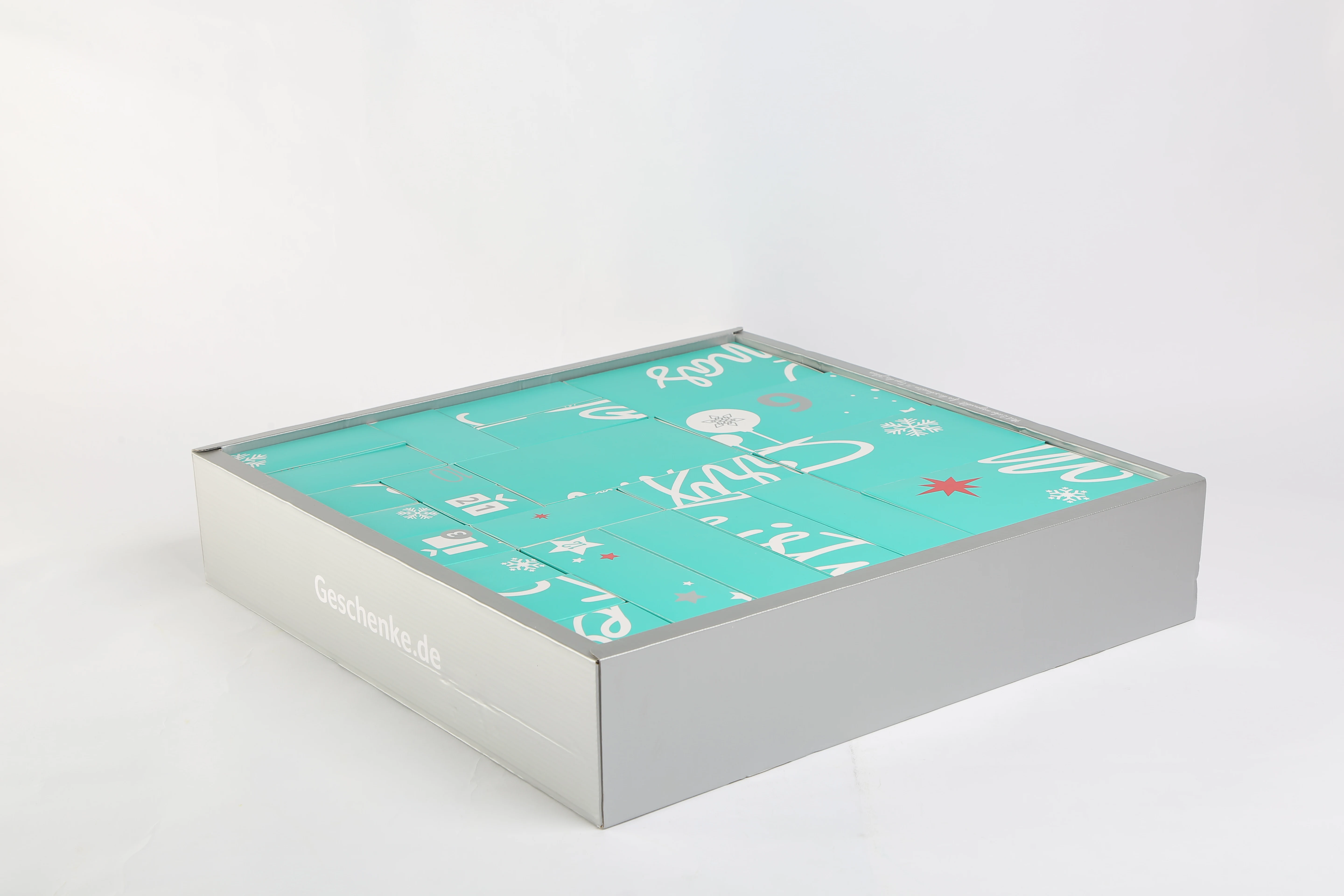 Custom christmas make up chocolate paper box advent calendar cardboard packaging gift calendar box
