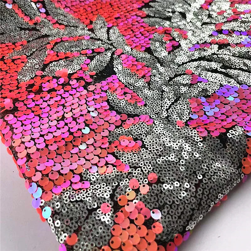 2022 new 2 colors sequins embroidery stage clothing 3mm+5mm High mesh ground tulle 130 cm width fabric