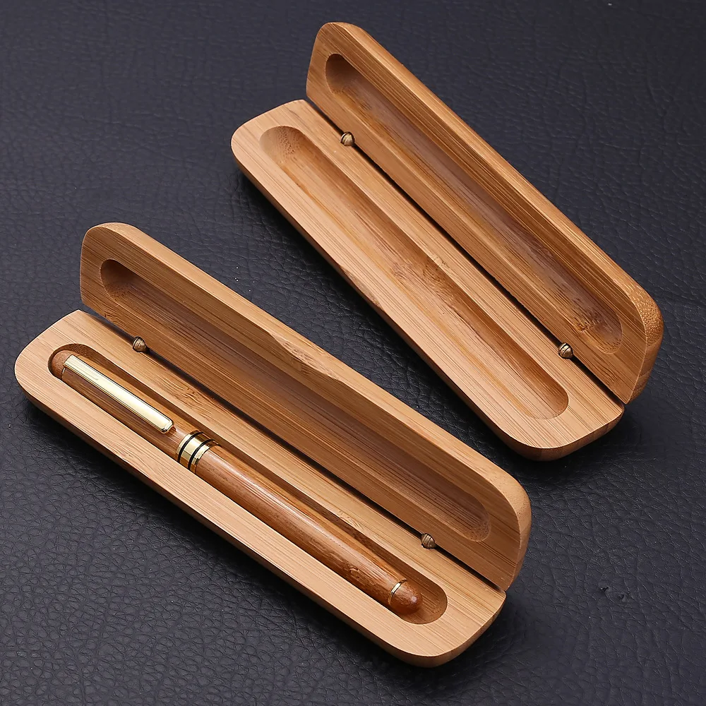 Custom Logo Metal And Cute Black Luxury Stylus Eco Friendly Bamboo Calligraphy Wood Ballpoint Ink Ball Pen Modern Set with Case