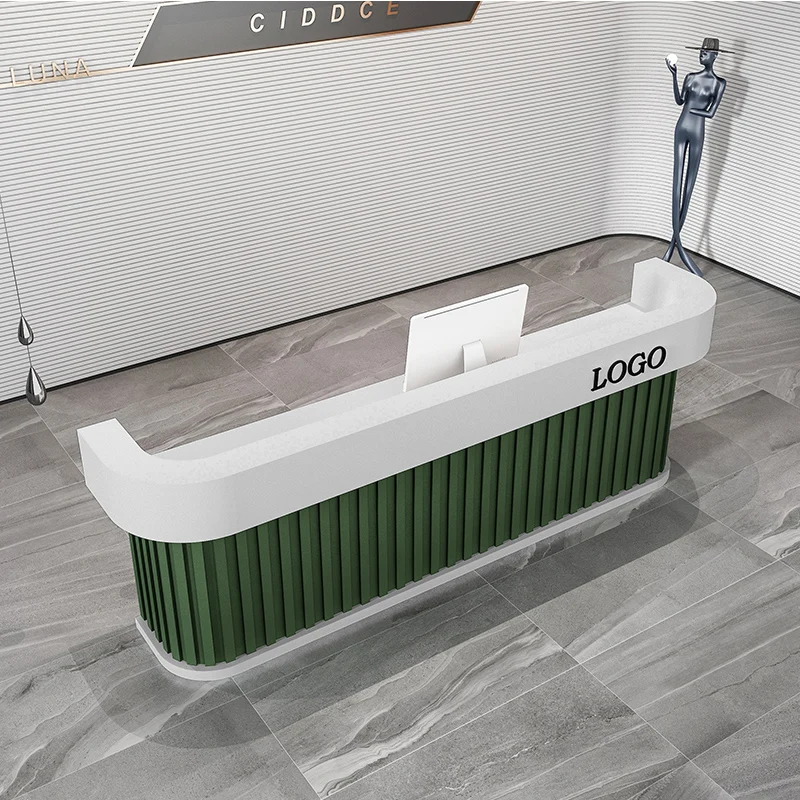 High end modern nail salon equipment hotel black reception desk luxury wooden front counter for reception