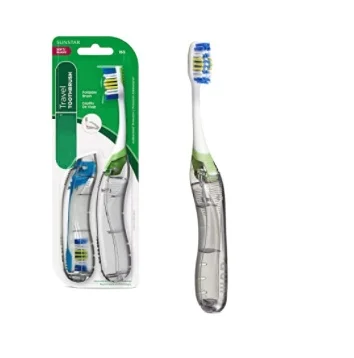 custom acrylic glitter liquid filled travel case makeup bag water flosser and combo nylon bristle u shaped toothbrush