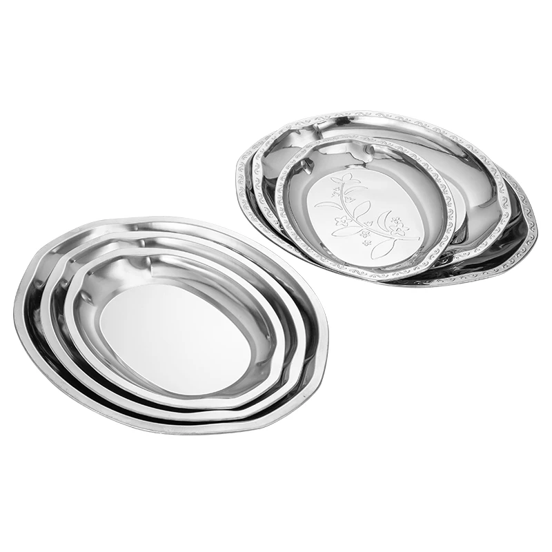 Perfect Quality Stainless Steel Dinnerware Sets European Tray Dishes For Vegetable Fruit Food