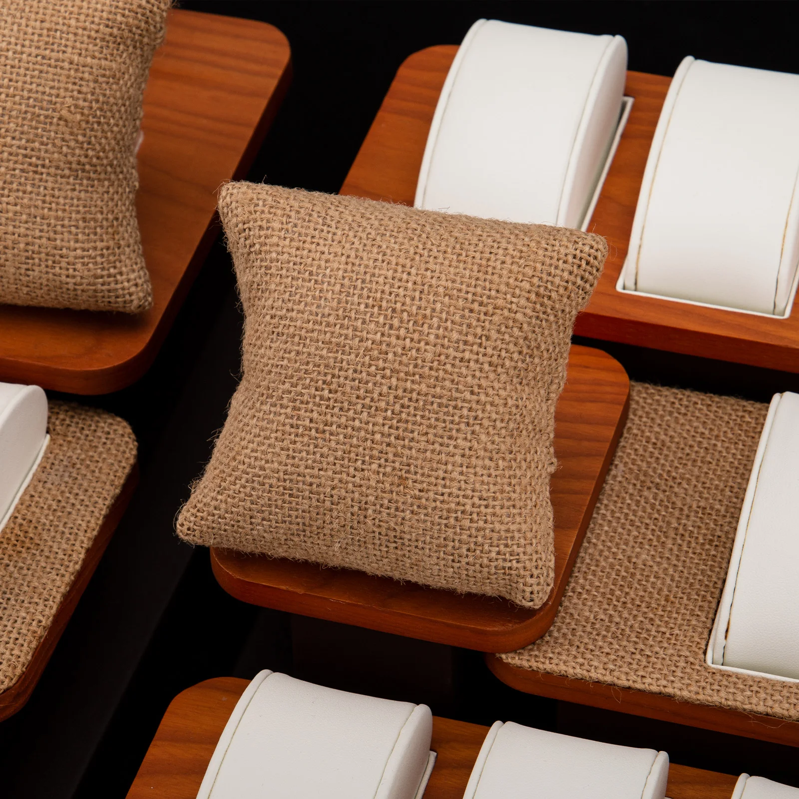 Buying Festival Hot Sale Jewelry Display Stand High-end Fashion Decoration Wooden Watch Design Props Gray Watch Display Props