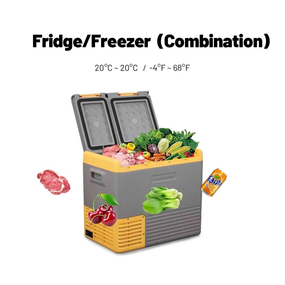 CLD45 car Refrigerator dual zone electric power camping fridge compressor portable AC/DC cooler box freezers Reversible door